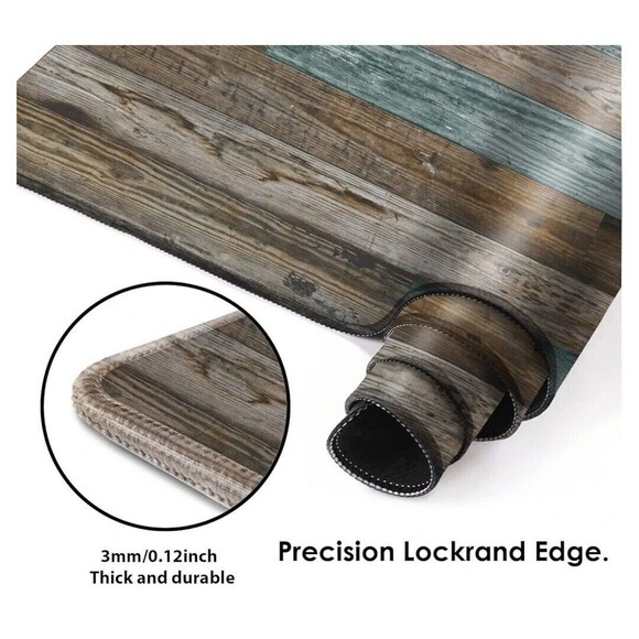 Gaming Mouse Pad Desk Mat, Vintage Wood Grain Pattern, XXL XL Large Extended - Picture 4 of 8
